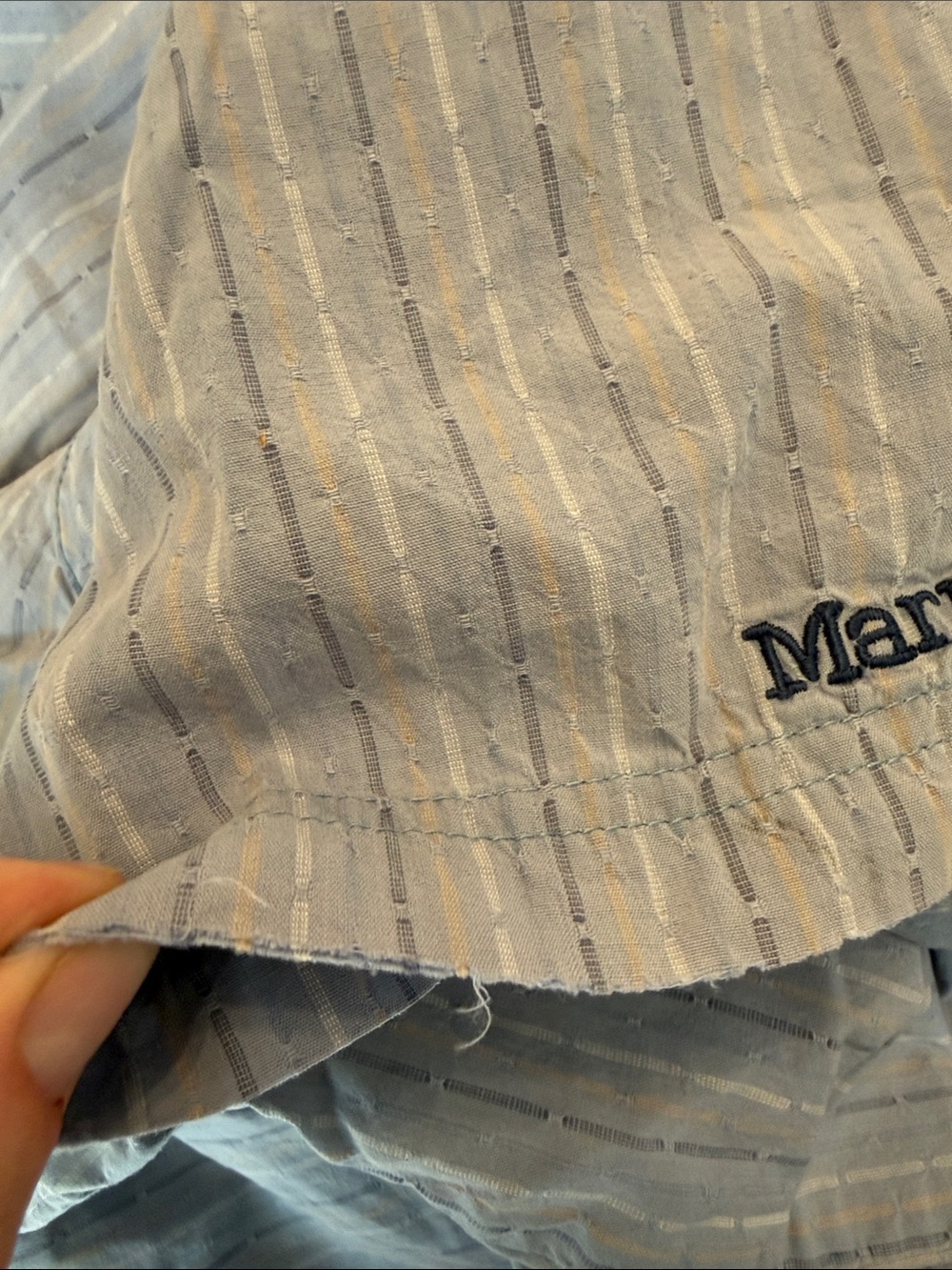 Marmot Men’s Blue Stripes ShortSleeve Button Down Cotton Shirt Size Large - Picture 13 of 13